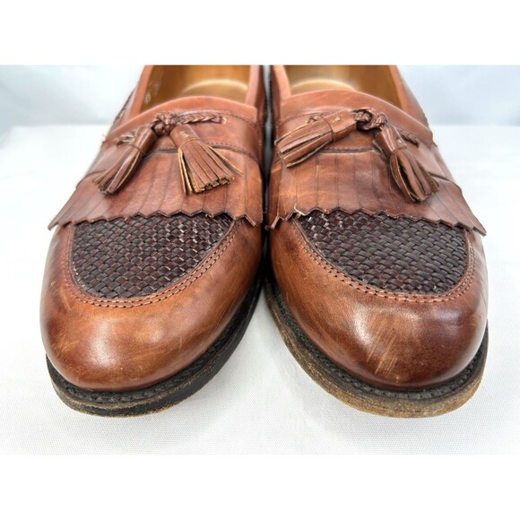Allen Edmonds Cody Loafers Men's 13 D Brown Leather Tassel Kiltie Slip On Shoes - Picture 2 of 10
